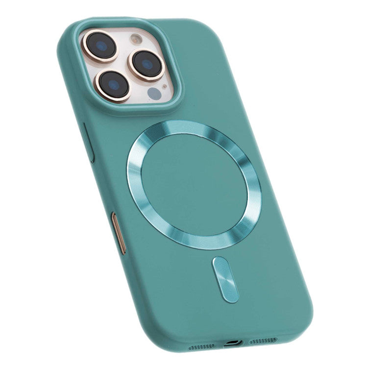 Hard Back Wireless Charging Support Case for Apple iPhone 16 Pro, Durable Design & Shiny Wireless Charging Support Ring
