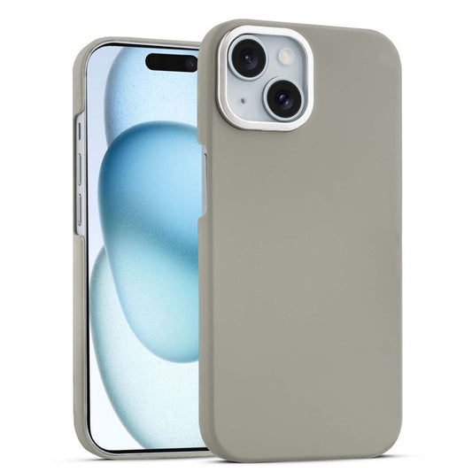 Stone Like Matte Finish Back Case for Apple iPhone 15 , Detachable Camera Ring