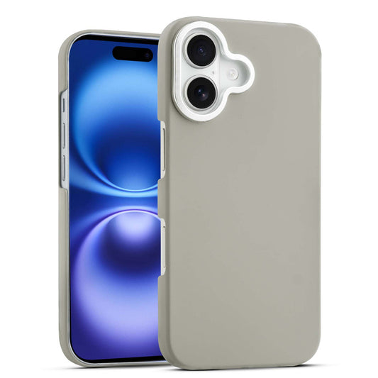 Stone Like Matte Finish Back Case for Apple iPhone 16 , Detachable Camera Ring