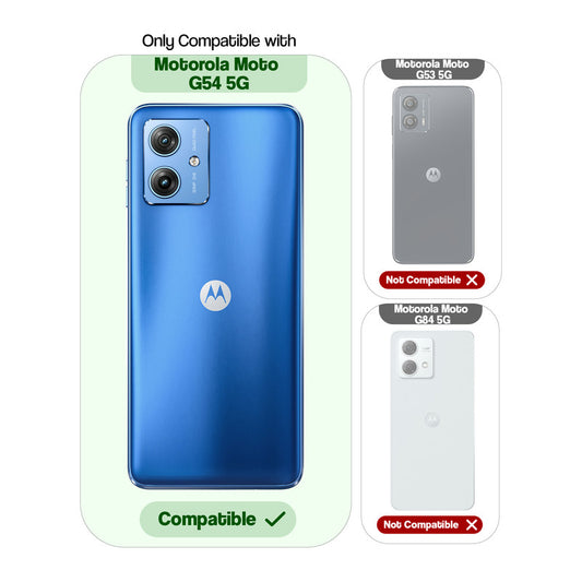 Leather Textured Back Cover for Motorola Moto G54 5G, Shockproof Case with Camera Protection