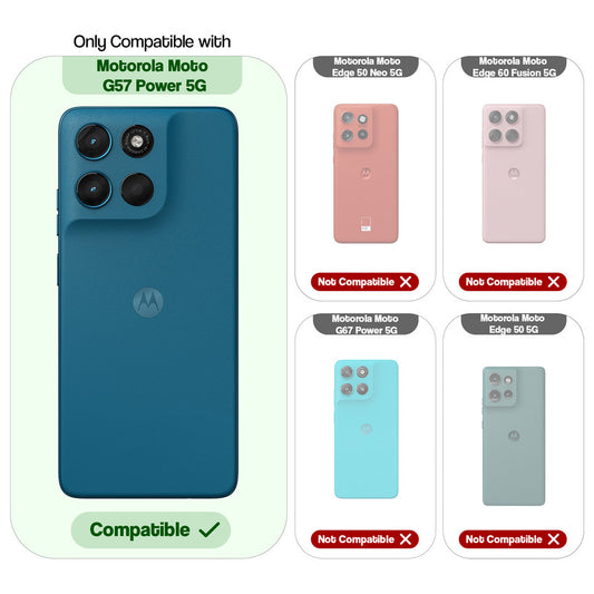 Crystal Clear Anti-Yellow Transparent Back Cover Case With Camera Ring Protection for Motorola G57 Power 5G