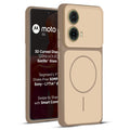Full protective dual tone Brown silicone case for Motorola Moto G85 5G showing front and back design coverage