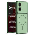 Full protective dual tone Green silicone case for Motorola Moto G85 5G showing front and back design coverage