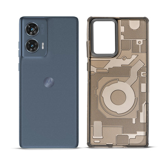 Soft Transparent Slim Fit Frosted Matte Silicone TPU With Matte Ring Camera Protection Back Cover for Motorola Moto G96 5G