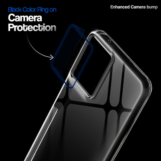 Crystal Clear Anti-Yellow Transparent Back Cover Case With Camera Ring Protection for Motorola Moto Edge 50 5G