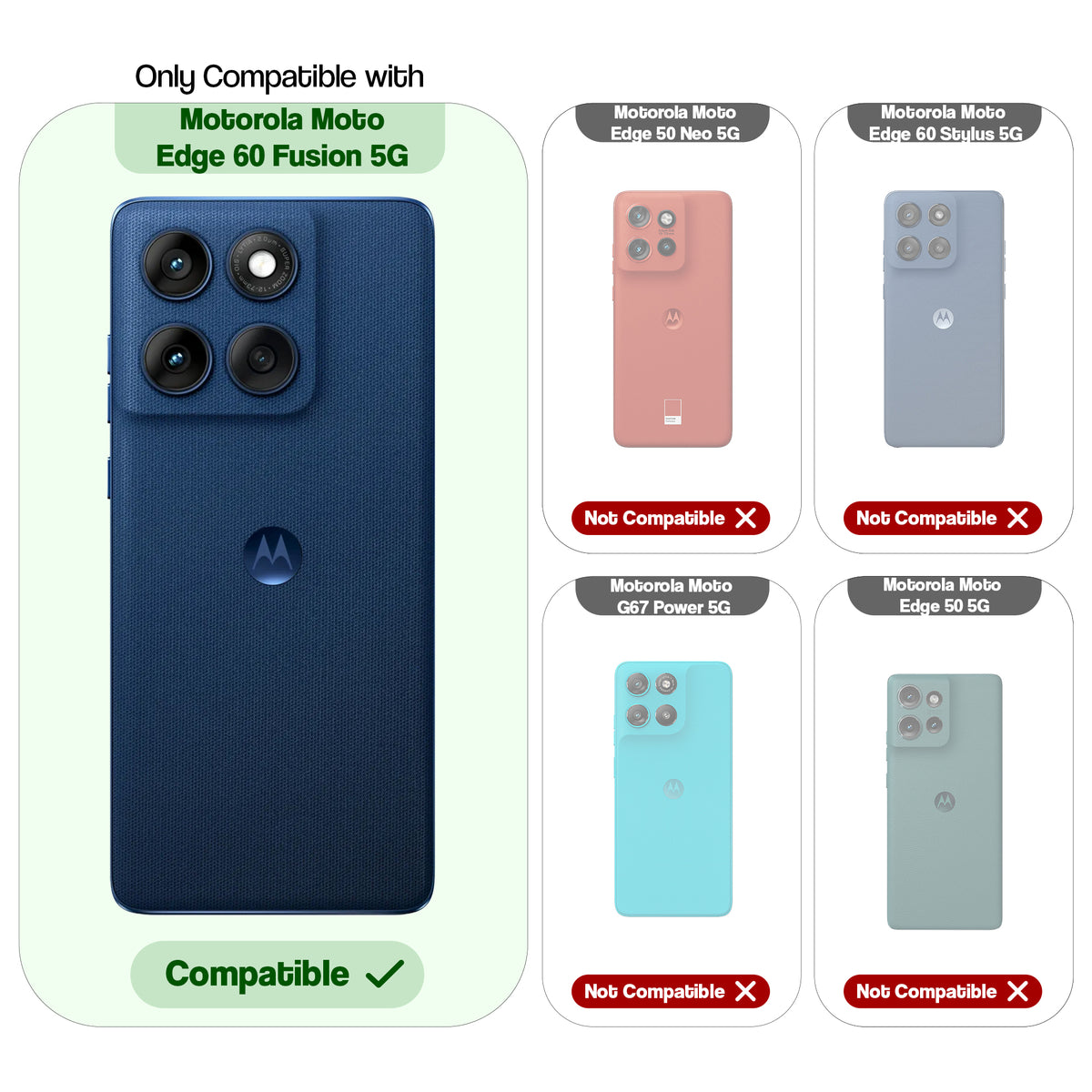 Premium Magnetic Case for Motorola Moto Edge 60 Fusion 5G with Frosted Back, Soft Silicone Edges & Raised Camera Protection
