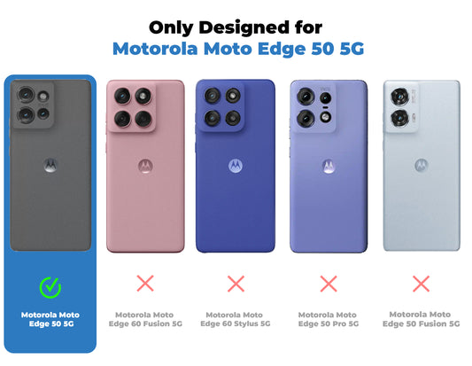 Rugged Hard Back Printed Case For Motorola Moto Edge 50 5G with Metal Ring Camera Protection and Buttons