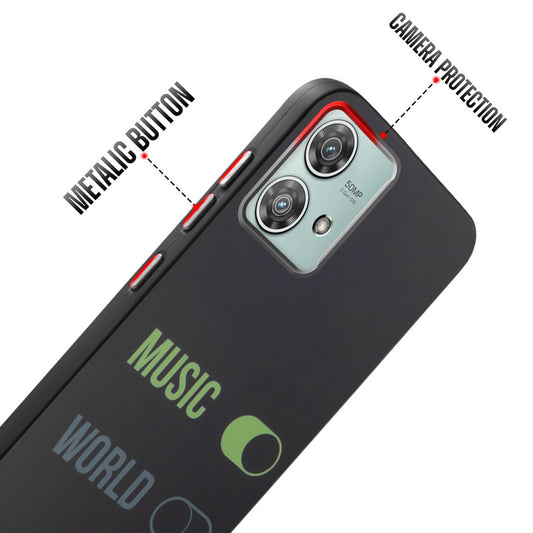 Rugged Hard Back Printed Case For Motorola Moto Edge 40 Neo 5G with Metal Ring Camera Protection and Buttons