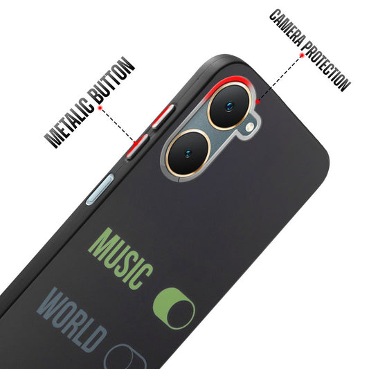 Rugged Hard Back Printed Case For Vivo Y18 with Metal Ring Camera Protection and Buttons