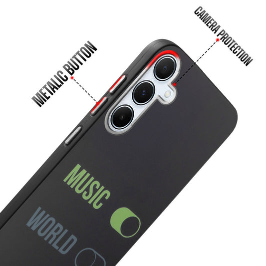 Rugged Hard Back Printed Case For Samsung A55 5G with Metal Ring Camera Protection and Buttons