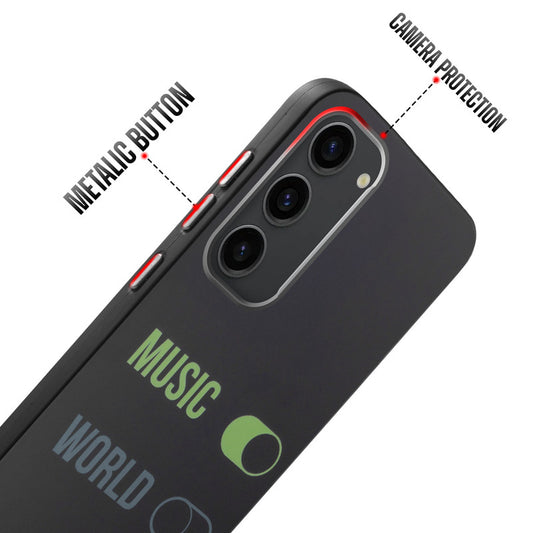 Rugged Hard Back Printed Case For Samsung S23 5G with Metal Ring Camera Protection and Buttons