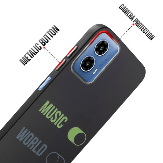 Rugged Hard Back Printed Case For Motorola Moto G34 5G with Metal Ring Camera Protection and Buttons