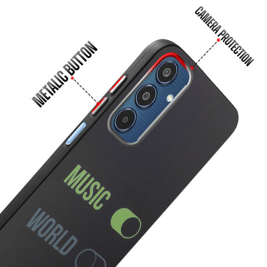 Rugged Hard Back Printed Case For Samsung M35 5G with Metal Ring Camera Protection and Buttons
