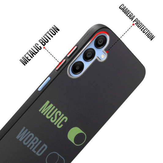 Rugged Hard Back Printed Case For Samsung A15 5G with Metal Ring Camera Protection and Buttons