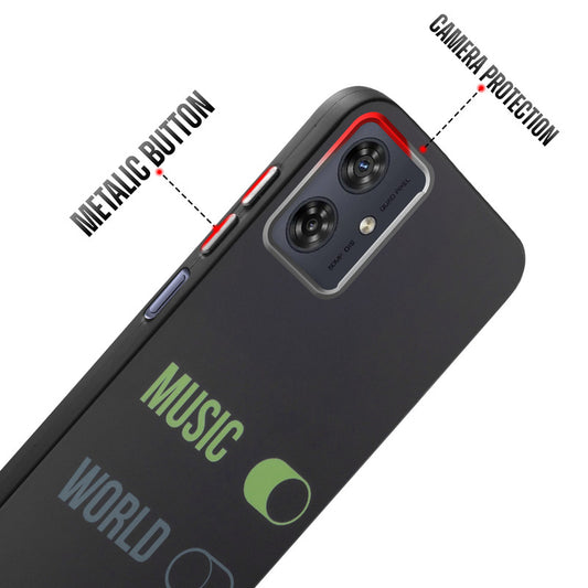 Rugged Hard Back Printed Case For Motorola Moto G54 5G with Metal Ring Camera Protection and Buttons