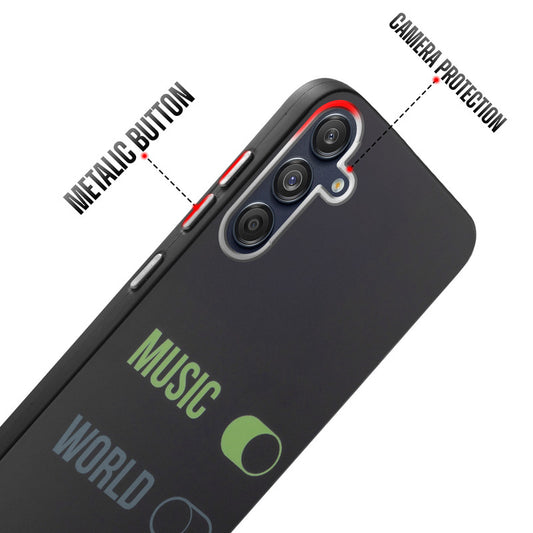 Rugged Hard Back Printed Case For Samsung M55 5G with Metal Ring Camera Protection and Buttons