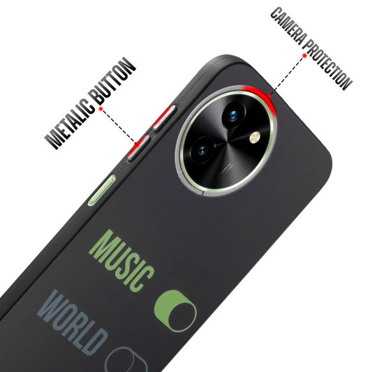 Rugged Hard Back Printed Case For Vivo T3x 5G with Metal Ring Camera Protection and Buttons