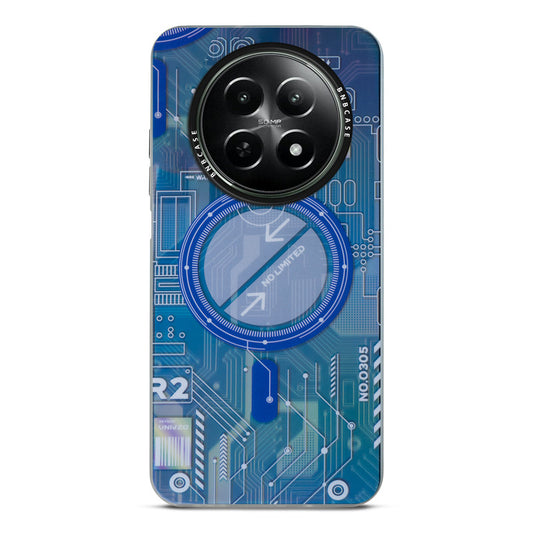 Futuristic Rainbow Effect Circuit Print Hard Back Cover For Realme 12X 5G