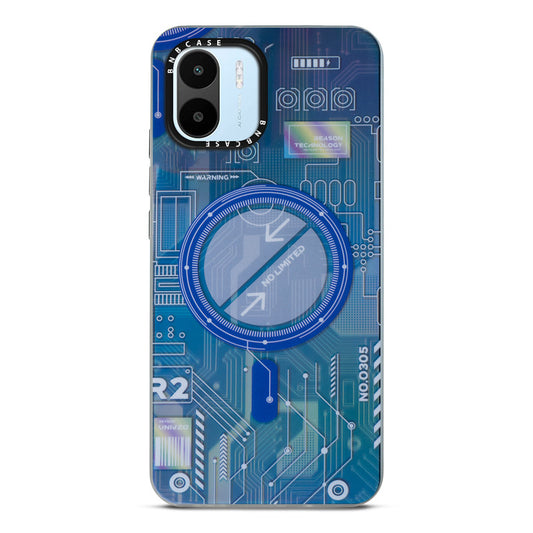 Futuristic Rainbow Effect Circuit Print Hard Back Cover For Redmi A1 2022