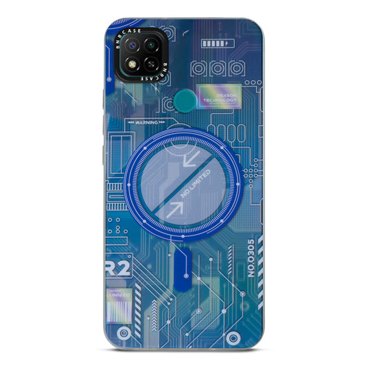 Futuristic Rainbow Effect Circuit Print Hard Back Cover For Redmi 9C
