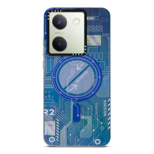 Colorful Reflective Circuit Prints Hard Back Protector Case For Vivo Y300 Plus 5G