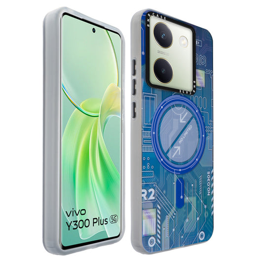 Colorful Reflective Circuit Prints Hard Back Protector Case For Vivo Y300 Plus 5G