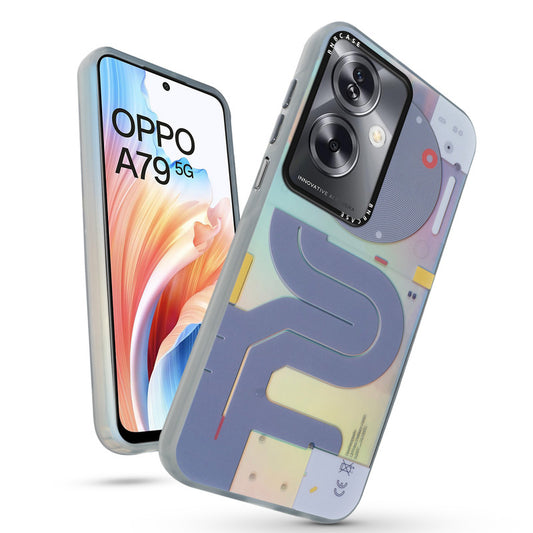 Futuristic Rainbow Effect Circuit Print Hard Back Cover For Oppo A79 5G