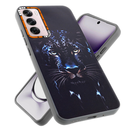 Dark Elegant Wild Creatures Printed Back Cases For Oppo Reno 12 5G