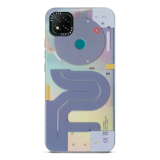 Futuristic Rainbow Effect Circuit Print Hard Back Cover For Redmi 9C