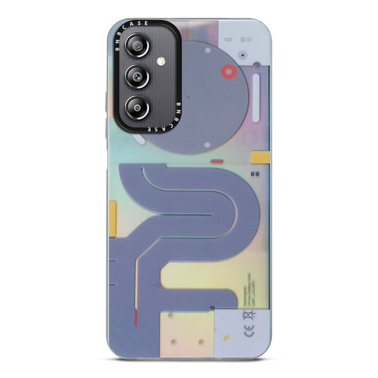 Futuristic Rainbow Effect Circuit Print Hard Back Cover For Samsung A14 4G