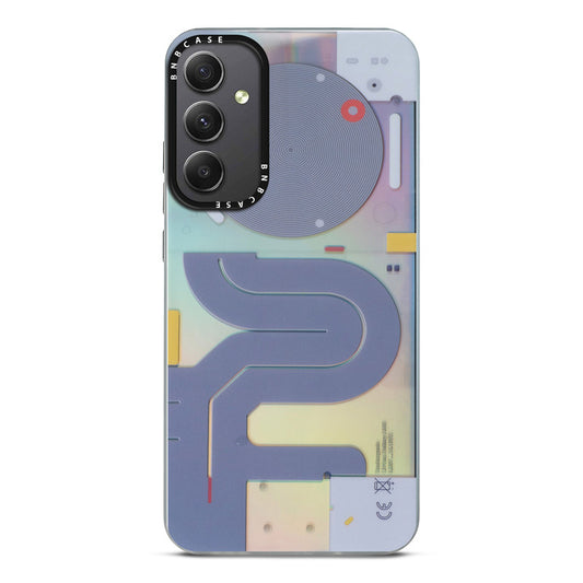 Futuristic Rainbow Effect Circuit Print Hard Back Cover For Samsung S23 FE 5G