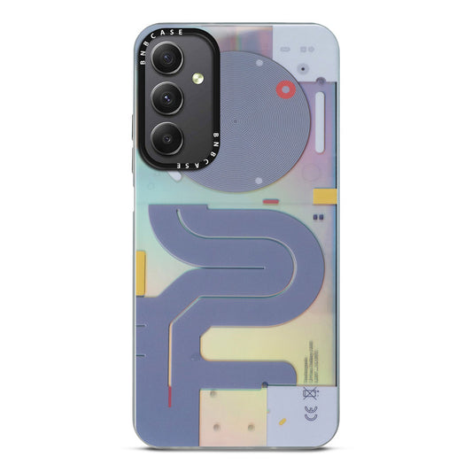 Futuristic Rainbow Effect Circuit Print Hard Back Cover For Samsung M34 5G