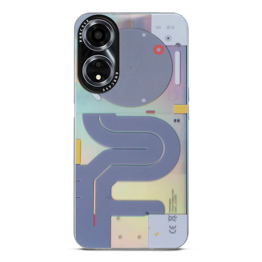 Futuristic Rainbow Effect Circuit Print Hard Back Cover For Oppo A78 5G