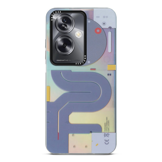 Futuristic Rainbow Effect Circuit Print Hard Back Cover For Oppo A79 5G
