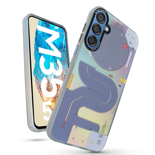 Colorful Reflective Circuit Prints Hard Back Protector Case For Samsung M35 5G