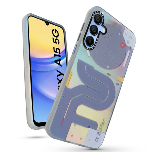 Colorful Reflective Circuit Prints Hard Back Protector Case For Samsung A15 5G