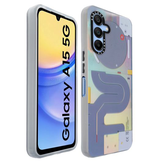 Colorful Reflective Circuit Prints Hard Back Protector Case For Samsung A15 5G