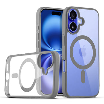 Wireless Charging Support Compatible Transparent Back with Soft Silicone Edge Back Cover For Apple iPhone 16