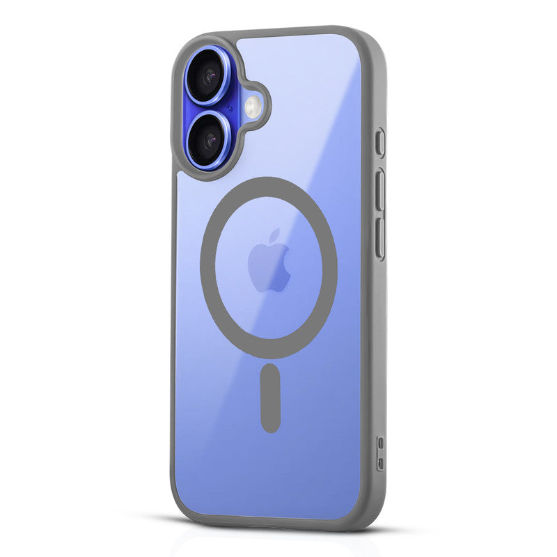 Wireless Charging Support Compatible Transparent Back with Soft Silicone Edge Back Cover For Apple iPhone 16 Plus