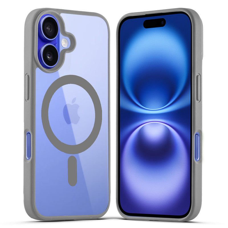 Wireless Charging Support Compatible Transparent Back with Soft Silicone Edge Back Cover For Apple iPhone 16 Plus