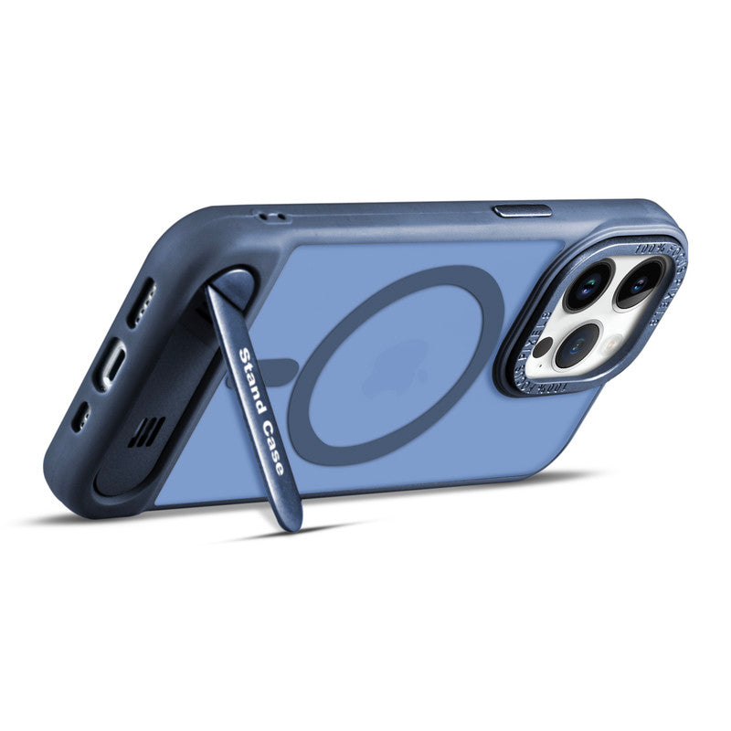 Semi-Transparent Hard Back & Wireless Charging Support Compatible With Kickstand Back Case For Apple iPhone 14 Pro Max