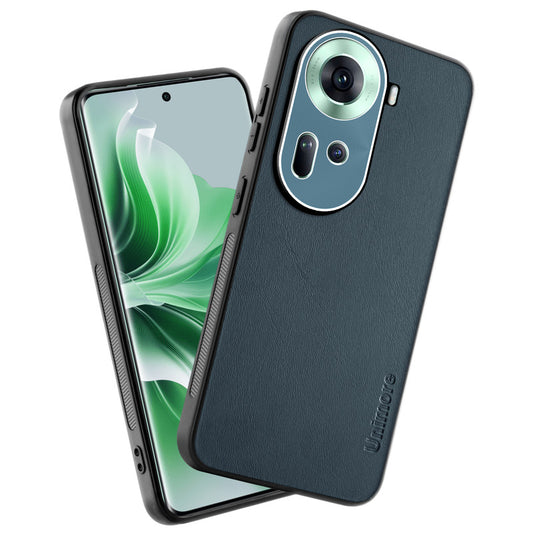 Unimore Leather Hard Case with Shiny Camera Protection For Oppo Reno 11 5G