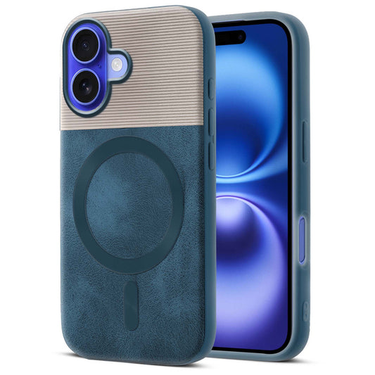 Smooth PU Leather Back Cover for Apple iPhone 16 , MagSafe Support & Soft Fabric Inside