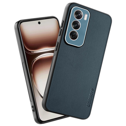 Unimore Leather Hard Case with Shiny Camera Protection For Oppo Reno 12 Pro 5G
