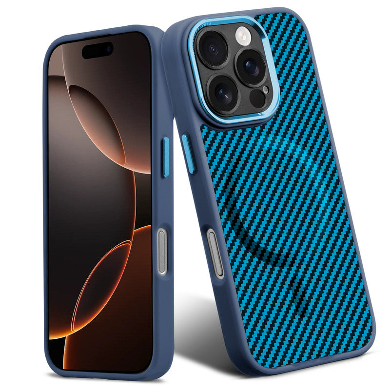 Premium Tech Weave Design With Wireless Charging Support Compatible Back Case For Apple iPhone 16 Pro