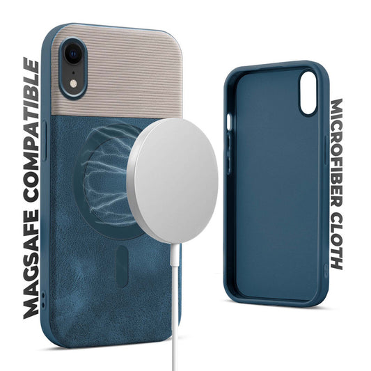 Smooth PU Leather Back Cover for Apple iPhone XR , MagSafe Support & Soft Fabric Inside