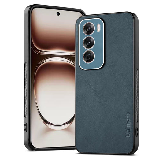 Unimore Leather Hard Case with Shiny Camera Protection For Oppo Reno 12 Pro 5G