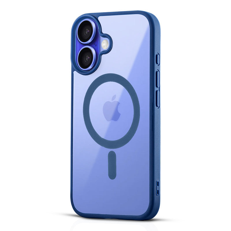 Wireless Charging Support Compatible Transparent Back with Soft Silicone Edge Back Cover For Apple iPhone 16 Plus