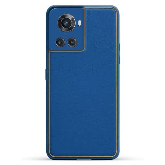 Electroplated Frame Leather Back Cover for OnePlus 10R 5G