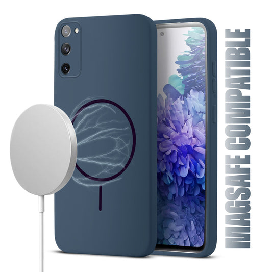Liquid Silicon With Microfiber Lining Back Case For Samsung S20 FE 5G (MagSafe Compatible)
